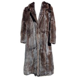 Real Mink Long Fur Brown Coat by Dittrich Pierre Cardin Maxi Coat